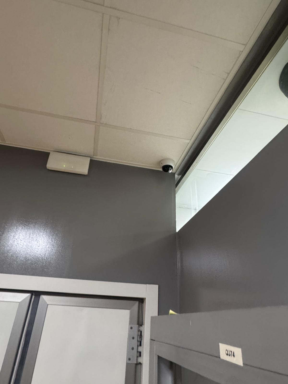 Cámara de seguridad en una sala de la clínica veterinaria