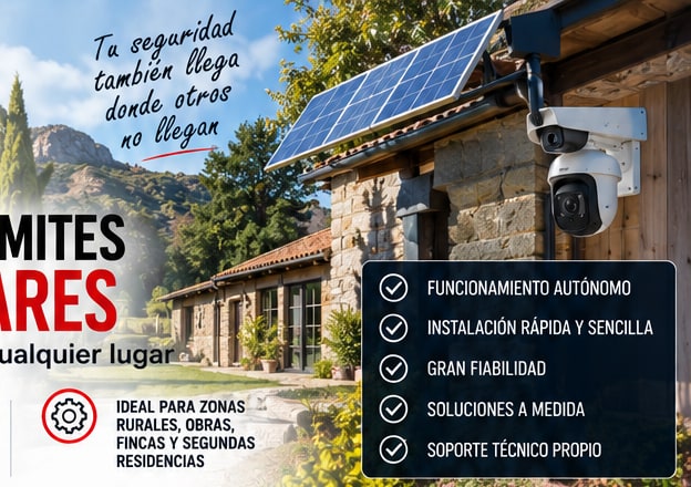 Casa rural con cámara solar 4G sin necesidad de luz ni internet