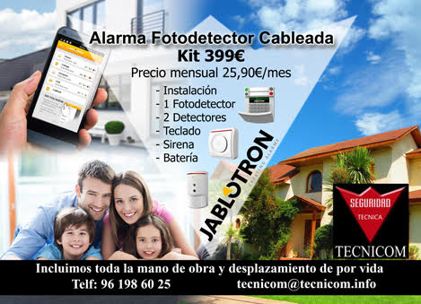 kit alarma fotodetector cableada Tecnciom