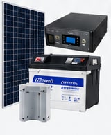 Sistema solar de 405W con inversor y batería para alarma