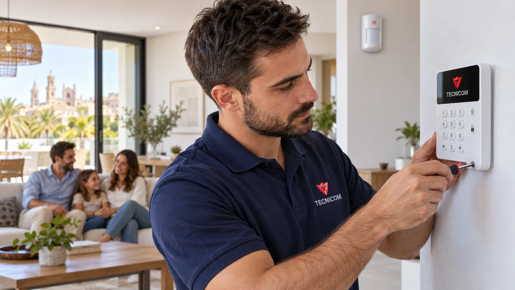 Tecnicom: alarma de vivienda con teclado y detector en Aldaia