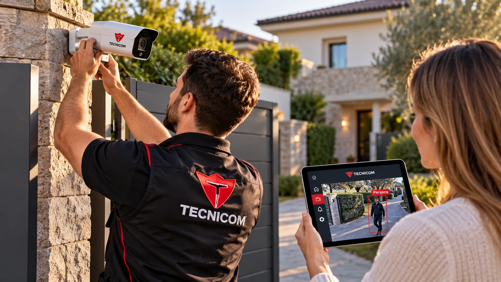 camara con videoanalisis IA para chalet Tecnicom