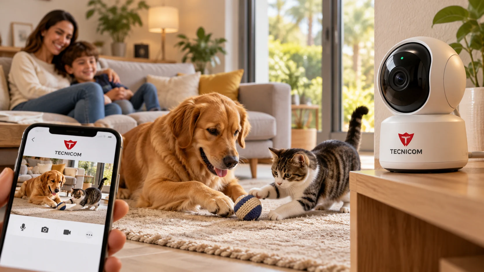 camara IP mascotas perro y gato en casa Tecnicom
