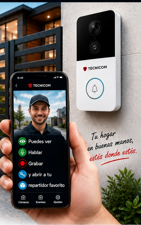 Videoportero inteligente controlado desde el móvil en un chalet